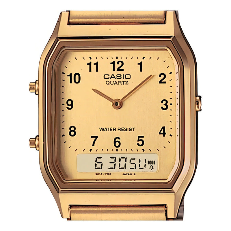 Reloj Casio Vintage Dorado Para Hombre Con Cronógrafo Y Alarma
