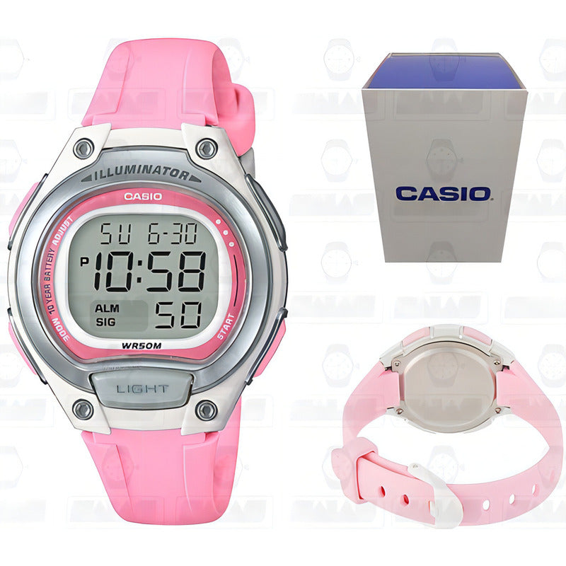 Reloj Casio Digital Lw203-4a Dama Rosa Relojesymas Color De La Correa Lw-203-4a