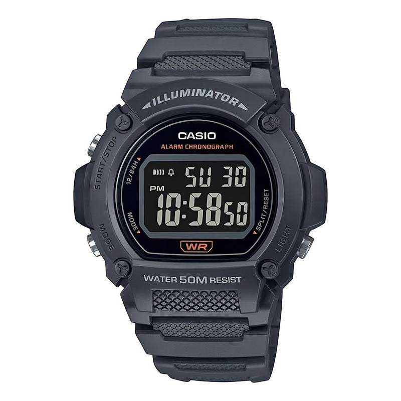 Reloj Casio W219h-8bvdf Digital Hombre Correa - Fondo 8b Grafito Negro