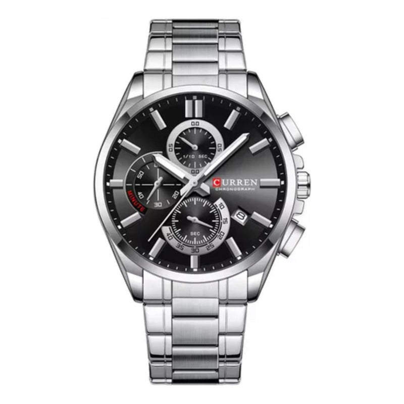 Reloj Para Hombre Curren Kree2901 8475-1 Plateado Plateado Negro