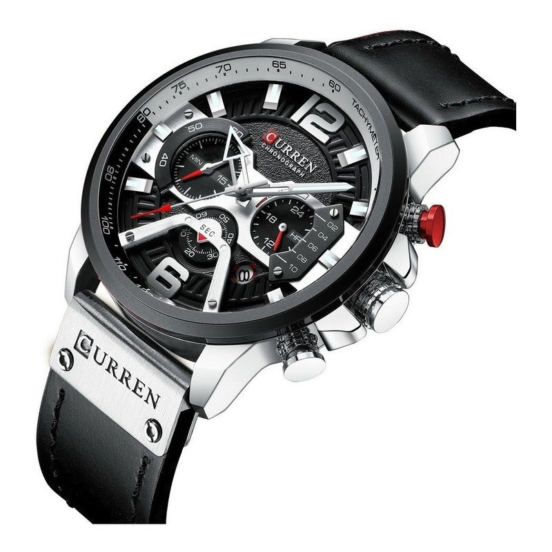 Reloj De Pulsera Curren 8329-1 Cronografo Negro Negro/blanco