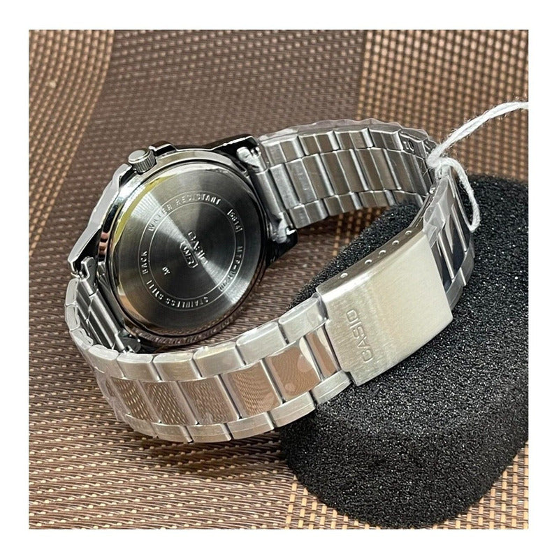Reloj Casio Hombre Calendario Mtp-vd200d-1b Original Plateado Plateado Negro