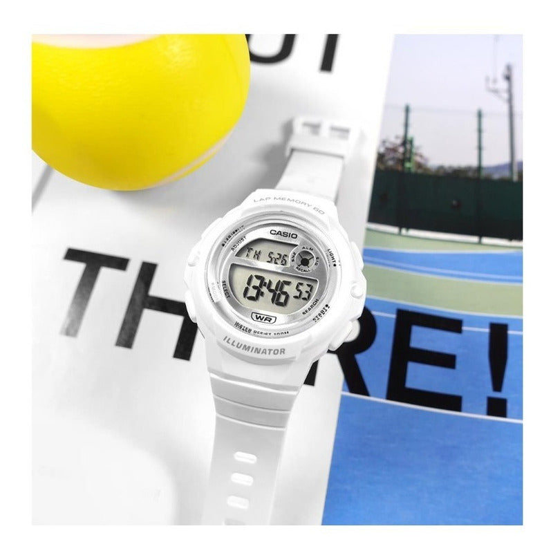 Reloj Casio Digital Lws-1200h-7a1 60 Laps 100m Casiocentro Blanco Gris