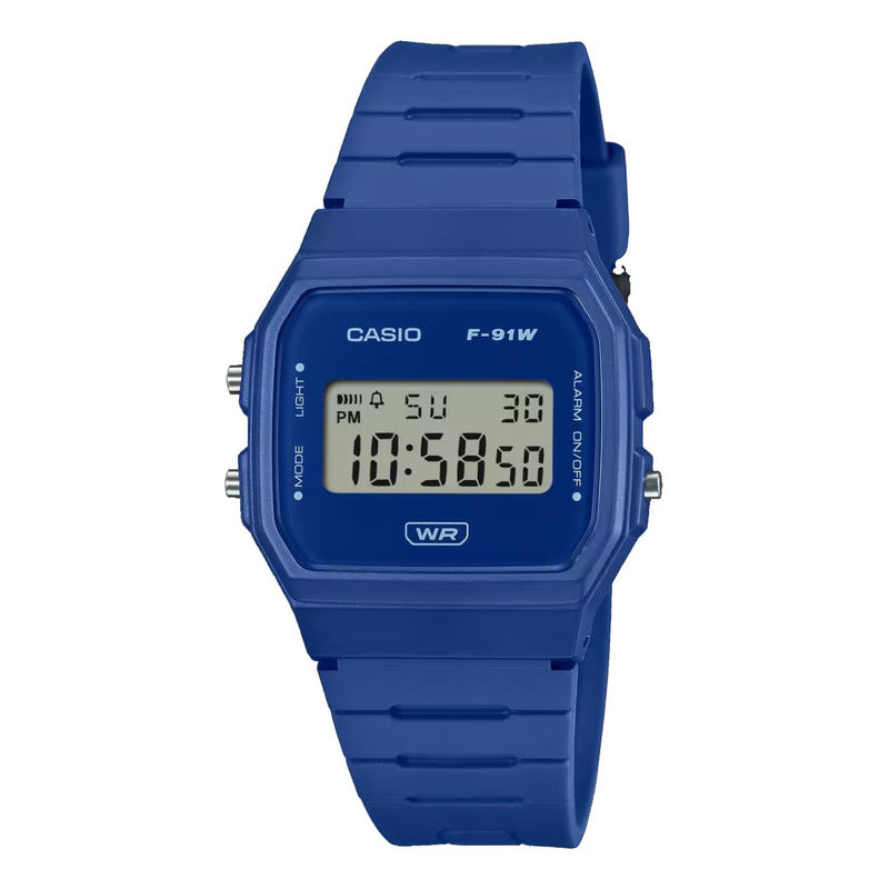 Reloj De Pulsera Casio Collection F-91wb-2a1 Original Azul