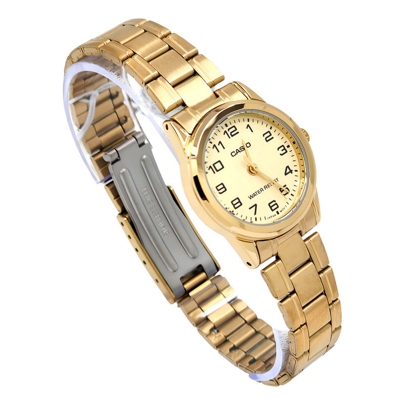 Reloj Mujer Casio Ltp-v001g-9budf Dorado 9b