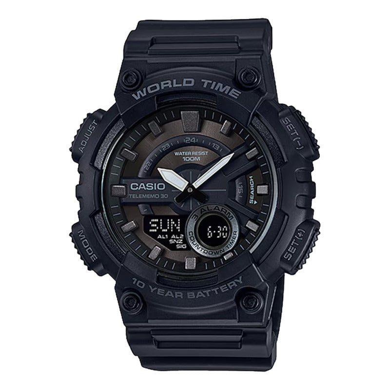 Reloj Digital Casio Aeq-110w-1bv Analogo Digital Original Negro