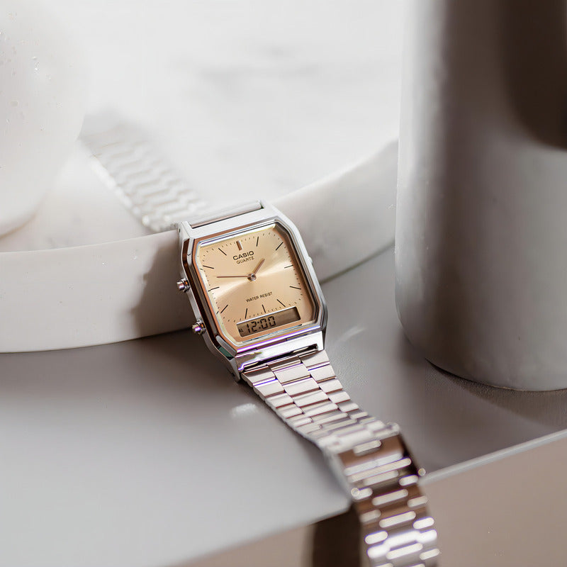 Reloj Casio Aq-230a - Edgy - Ø29,8mm - Unisex Malla 4a