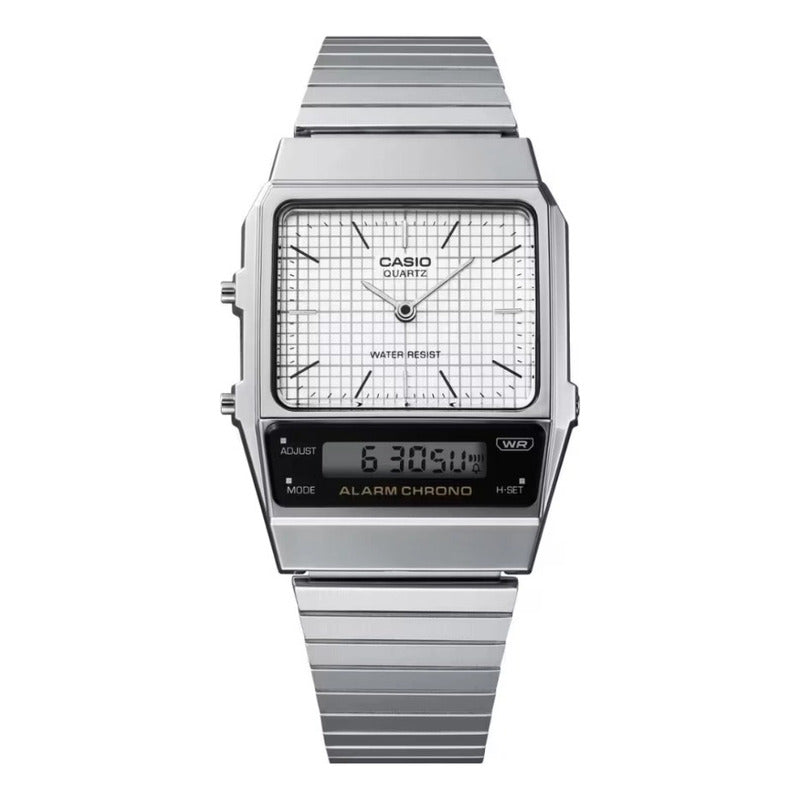 Reloj Casio Analogico Digital Aq-800e Oficial Color De La Malla Plateado