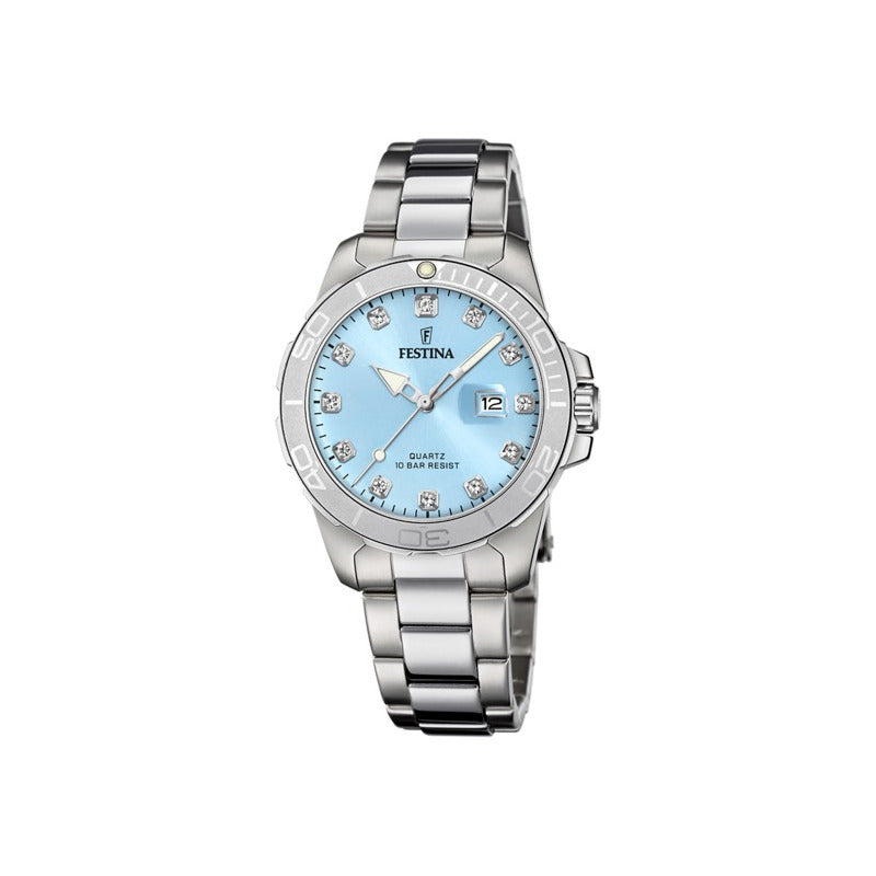 Reloj Festina F20503.5 Mujer Cuarzo Acero Inoxidable Plateado Celeste