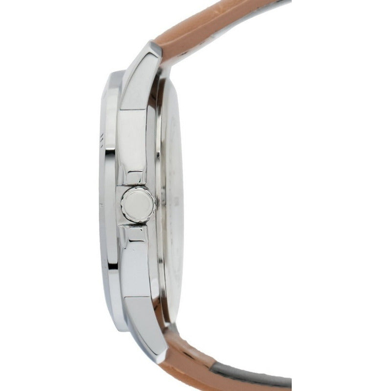Reloj De Pulsera Casio Enticer Mtp-v004l-1b2 Relojesymas Marrón Plata Negro