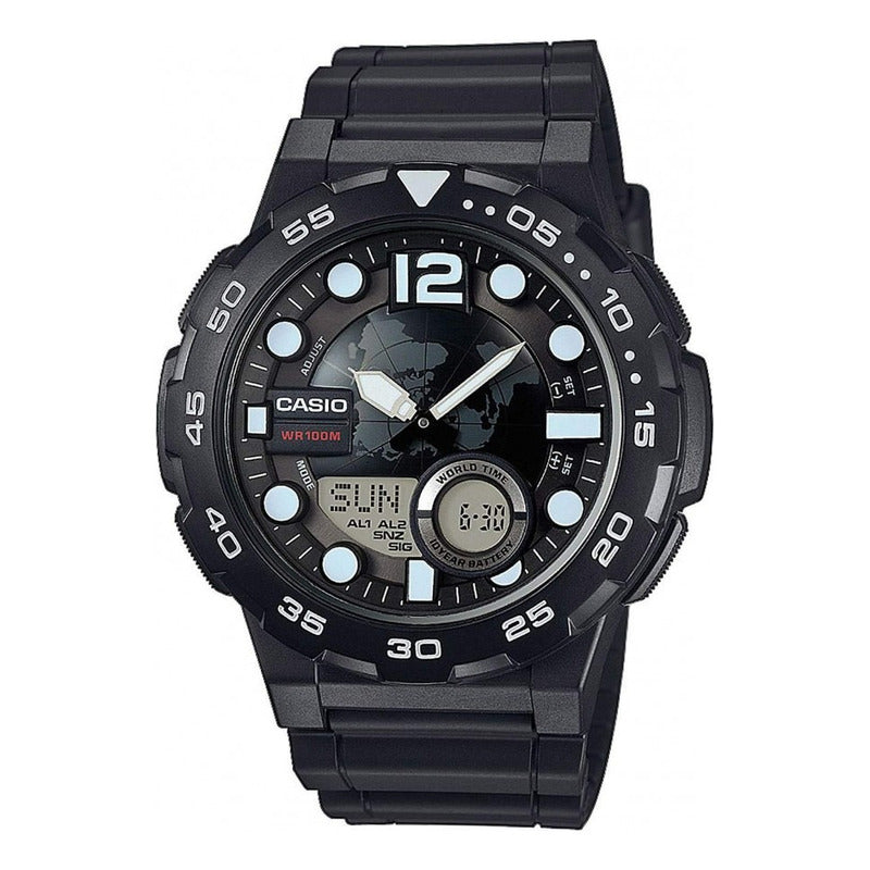 Reloj De Pulsera Casio Aeq-100w-1a Relojesymas Negro