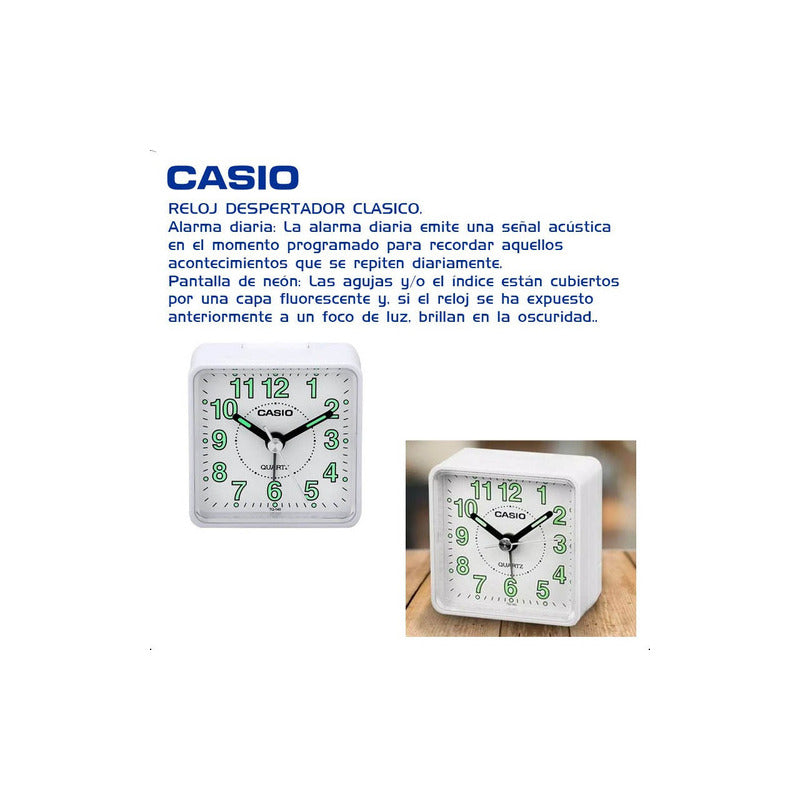 Reloj Despertador Casio Tq-140-7d Colores Surtidos/inversionesmyn Color Blanco