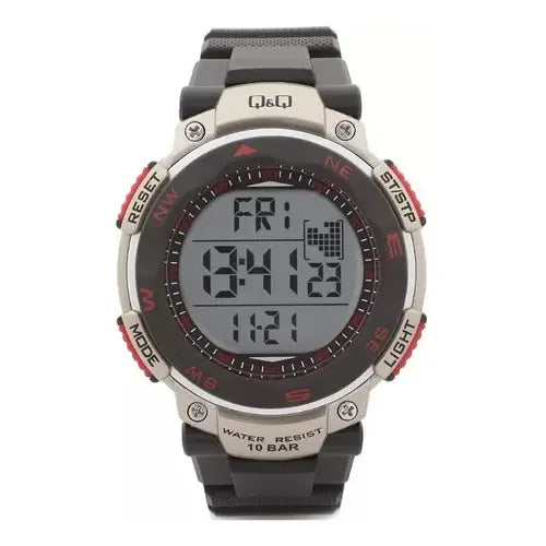 Reloj Q&q By Japan M124j004y Para Hombre Con Correa Negro Blanco Lcd Positivo