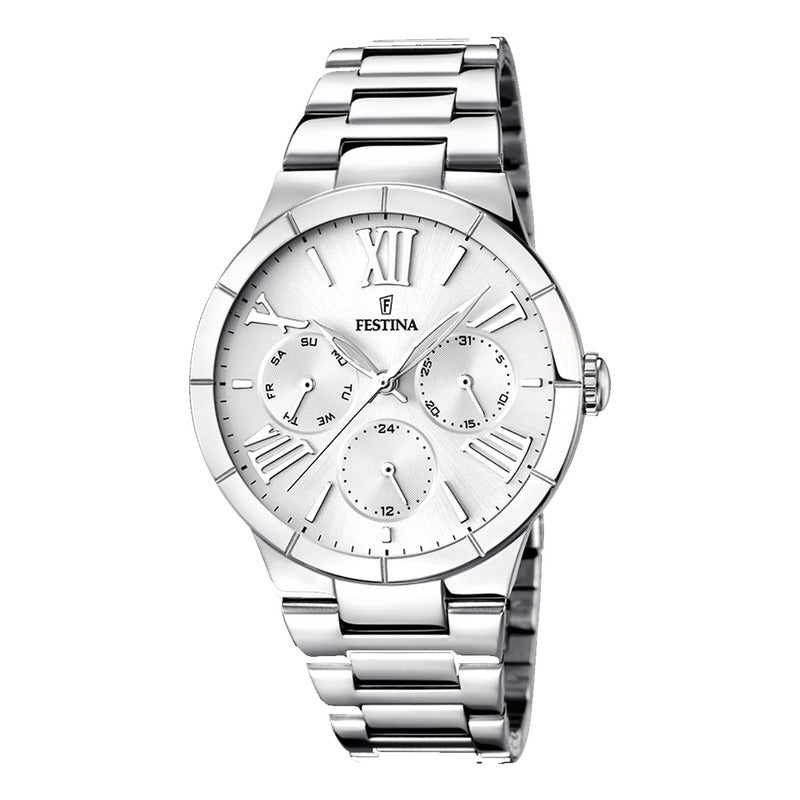 Relojes Pulsera Metal Mujer F16716/1 Original Plateado