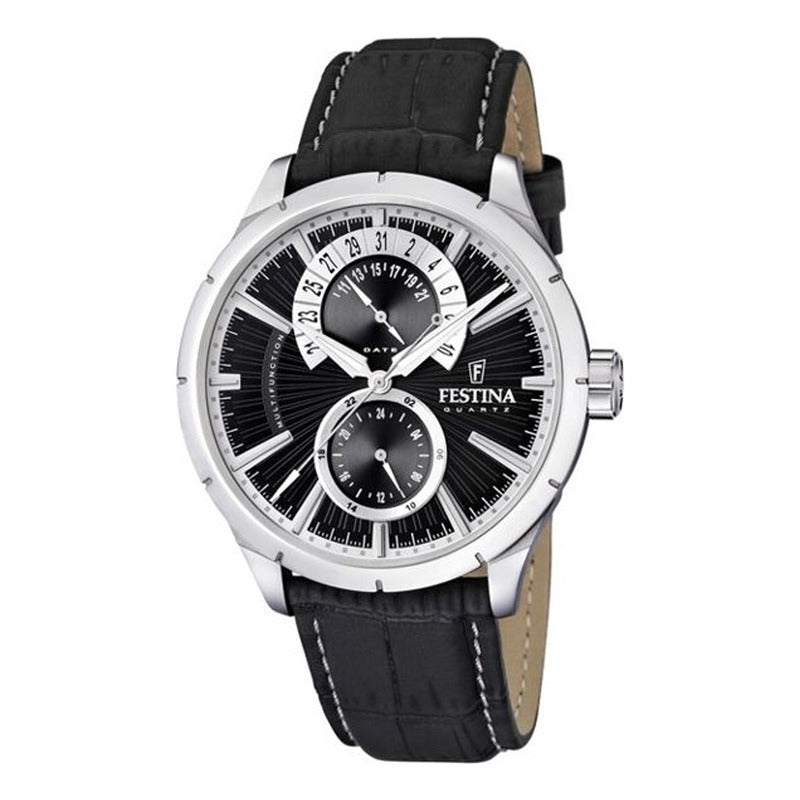 Reloj Festina F16573/3 Marrón Hombre Original Negro Plateado