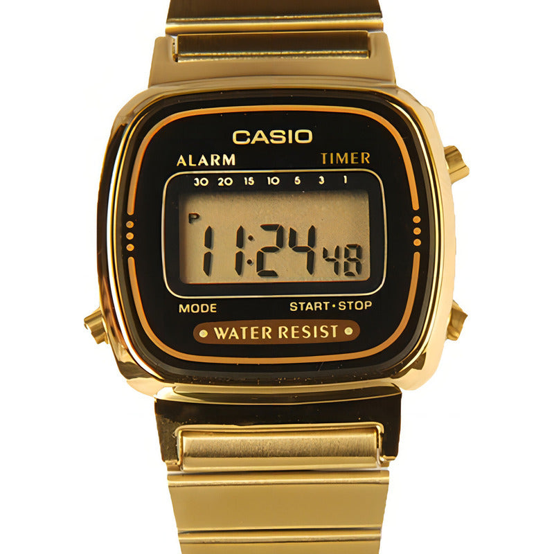 Reloj Casio La670wga-1d Vintage Mujer Dorado Negro