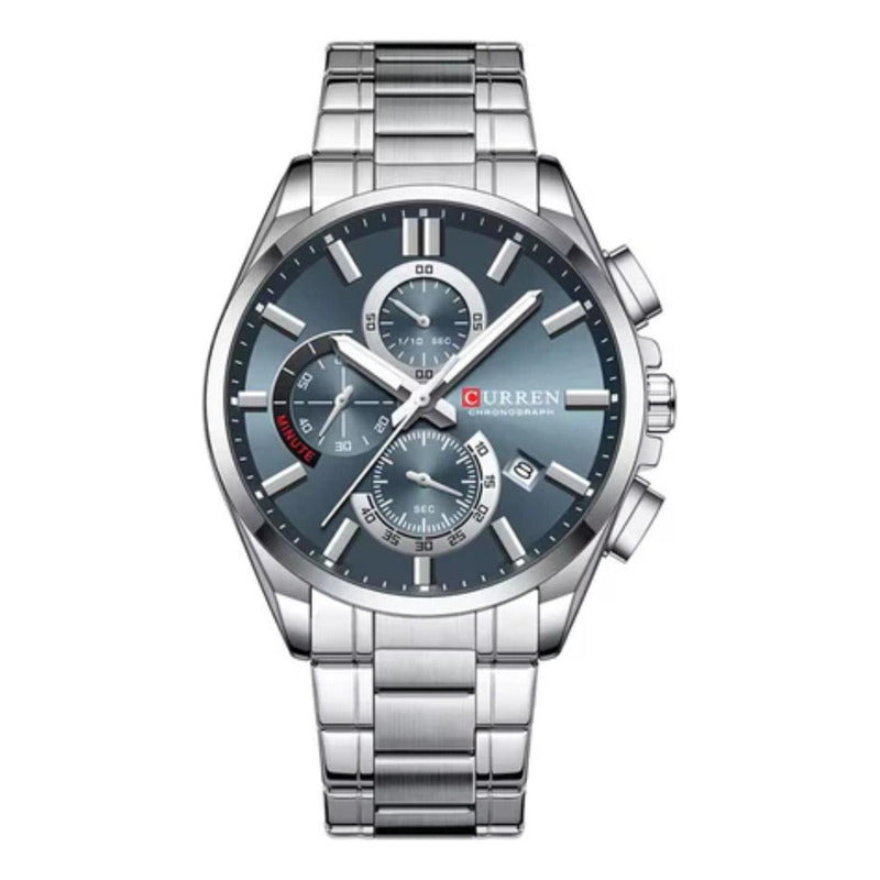 Reloj Para Hombre Curren Kree2903 8475 Plateado Azul Acero