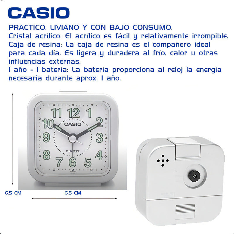 Reloj Despertador Casio Tq-141-4d Rojo