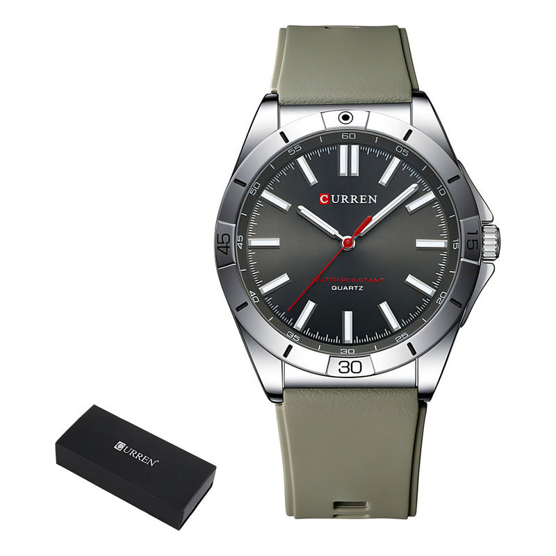 Relojes De Pulsera De Cuarzo De Silicona Luminous Curren Fondo Gris Plateado
