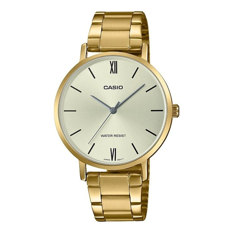 Reloj Mujer Casio Ltp-vt01g-9b Dorado Análogo