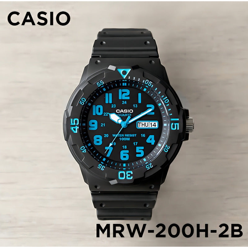 Reloj De Hombre Casio Mrw-200h-2bdf Analógico De Cuarzo Con Correa De Resina Negra Negro