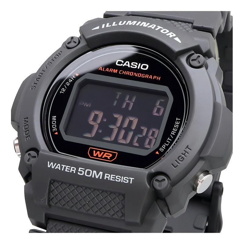 Reloj Casio W219h-8bvdf Digital Hombre Correa - Fondo 8b Grafito Negro