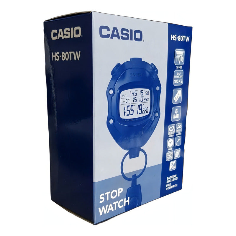 Cronometro Casio Hs-80tw Negro 100 Laps Digital