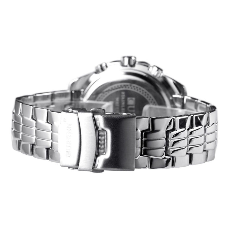 Reloj Curren 8077-2 Sl Plateado Hombre Original Plateado