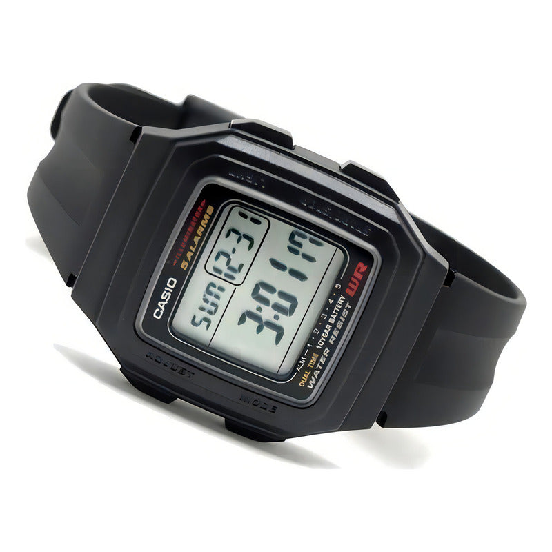 Reloj Casio F-201wa-1adf Cuarzo Hombre Negro Natural