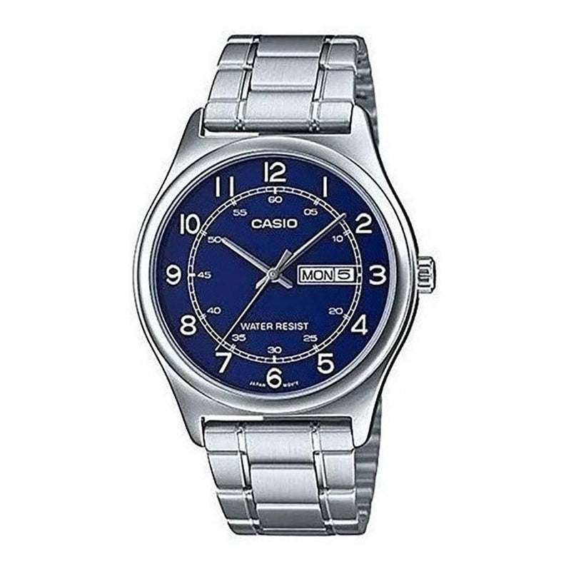 Reloj Casio Mtpv006d-7b2udf Cuarzo Hombre Color De La Correa Plateado Color Del Fondo Blanco Mtp-v006d-7b2