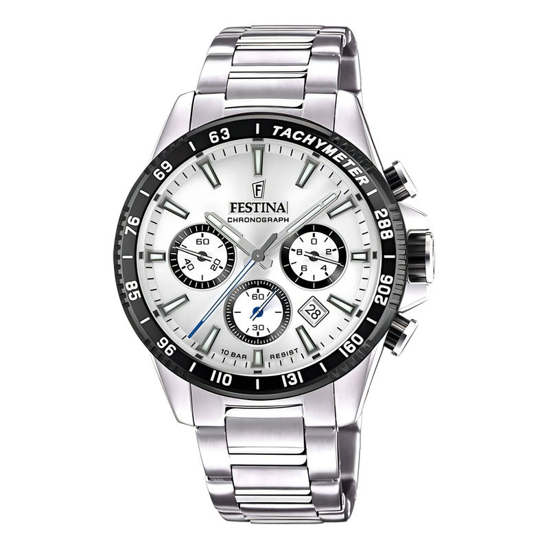 Reloj Festina Timeless Chronograph Para Hombre F20560/1 Ss Plateado Negro