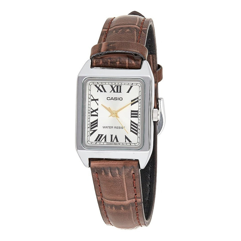 Reloj Casio Dama Ltp V007l Numeros Romanos Relojesymas Marrón