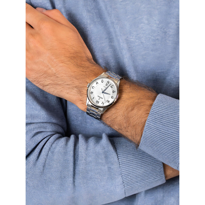 Reloj Festina F20425/1 Hombre Acero Plateado Desplegable Fondo Gris