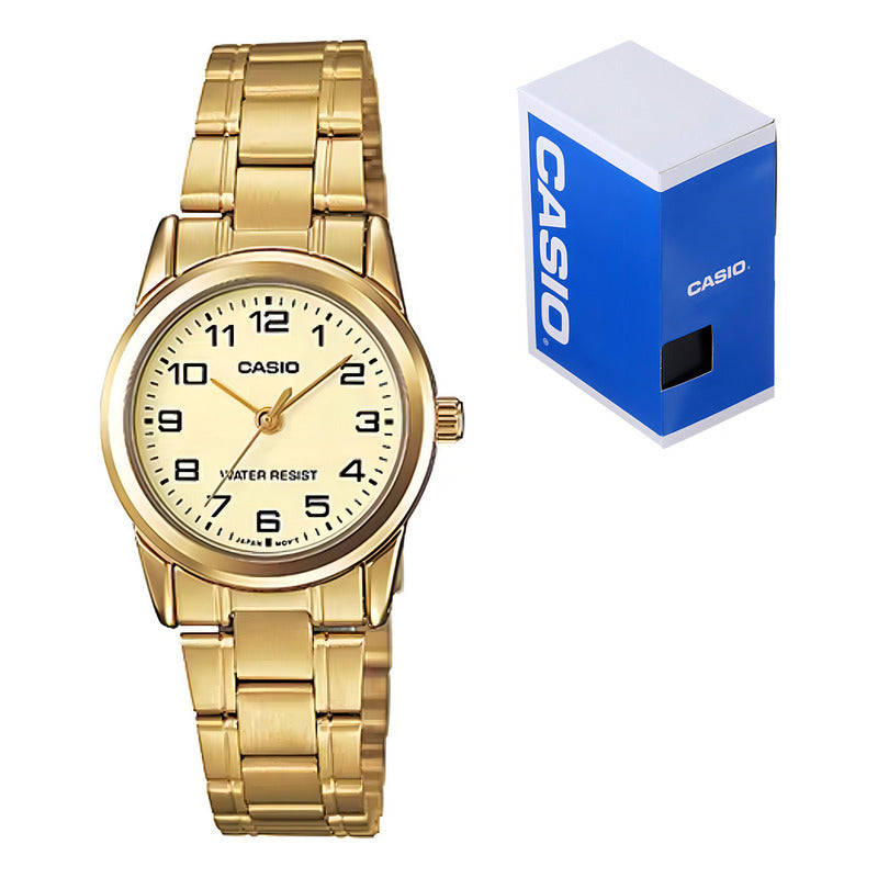 Reloj Mujer Casio Ltp-v001g-9budf Dorado 9b