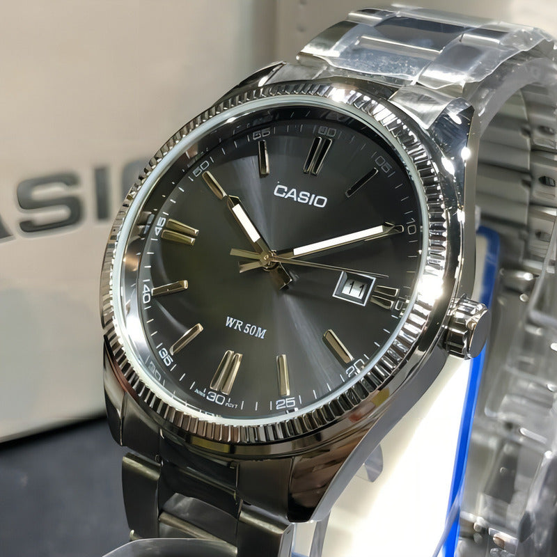 Reloj Casio Hombre Mtp-1302d-1a1vdf Plateado Negro
