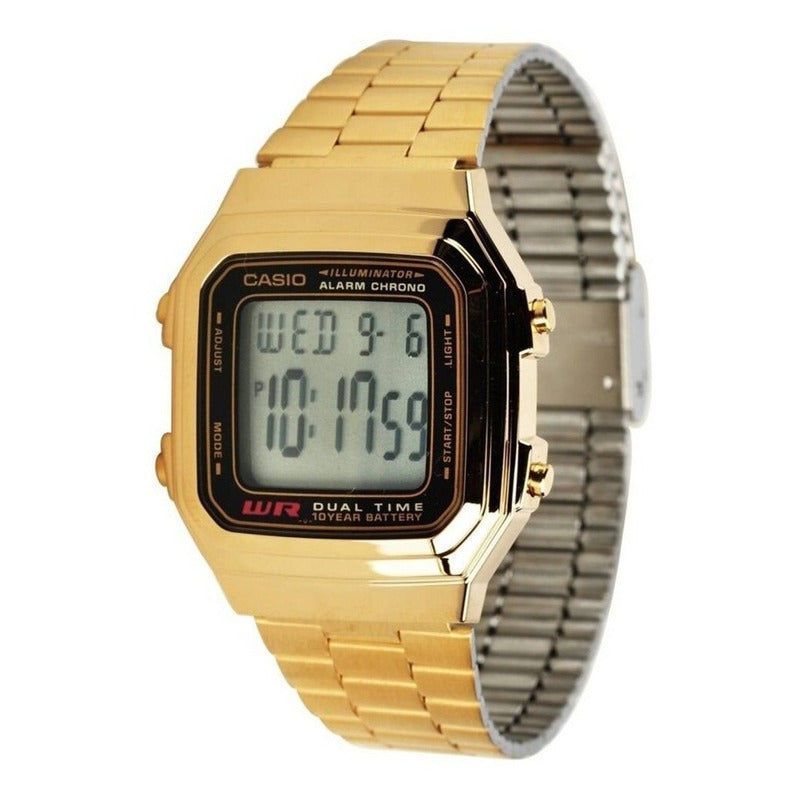 Reloj Casio A-178wga-1 Relojesymas Dorado Negro