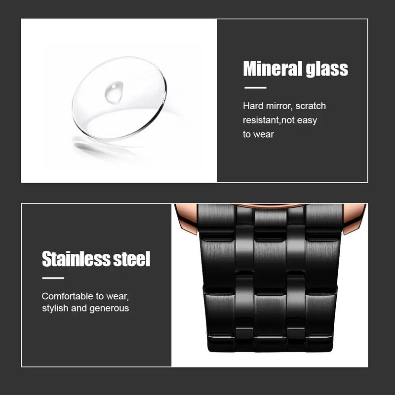 Reloj De Hombre De Negocios Con Esfera Grande Curren8422 Fondo Silver/black Plateado