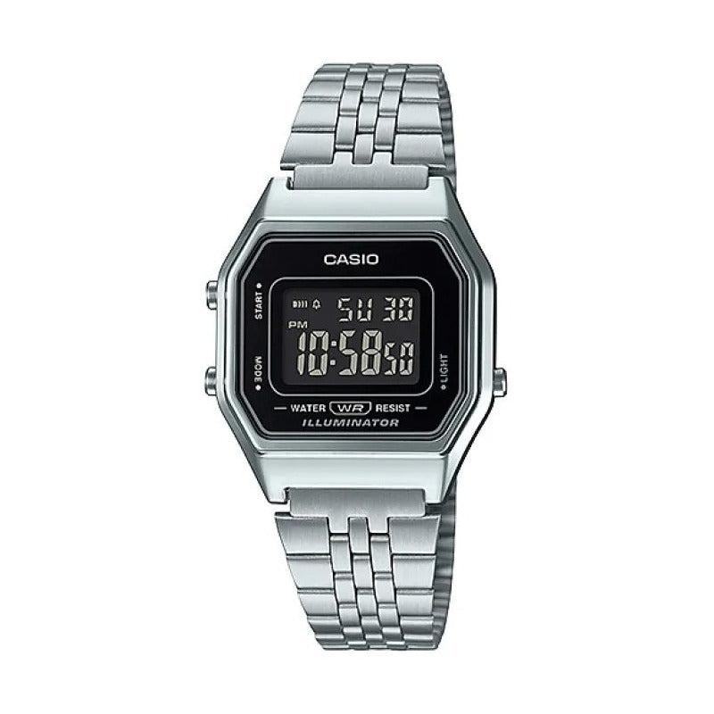 Reloj Casio Original Dama Modelo La680wa-1b Original Plata Negro