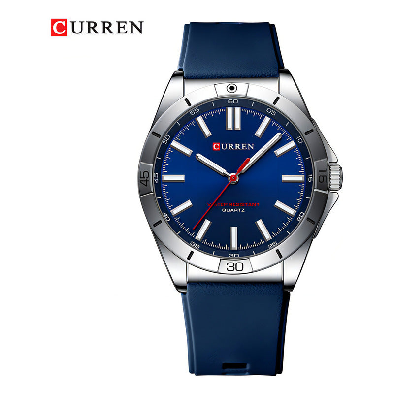 Reloj Pulsera Curren 8449 Con Correa De Silicona Fondo Azul