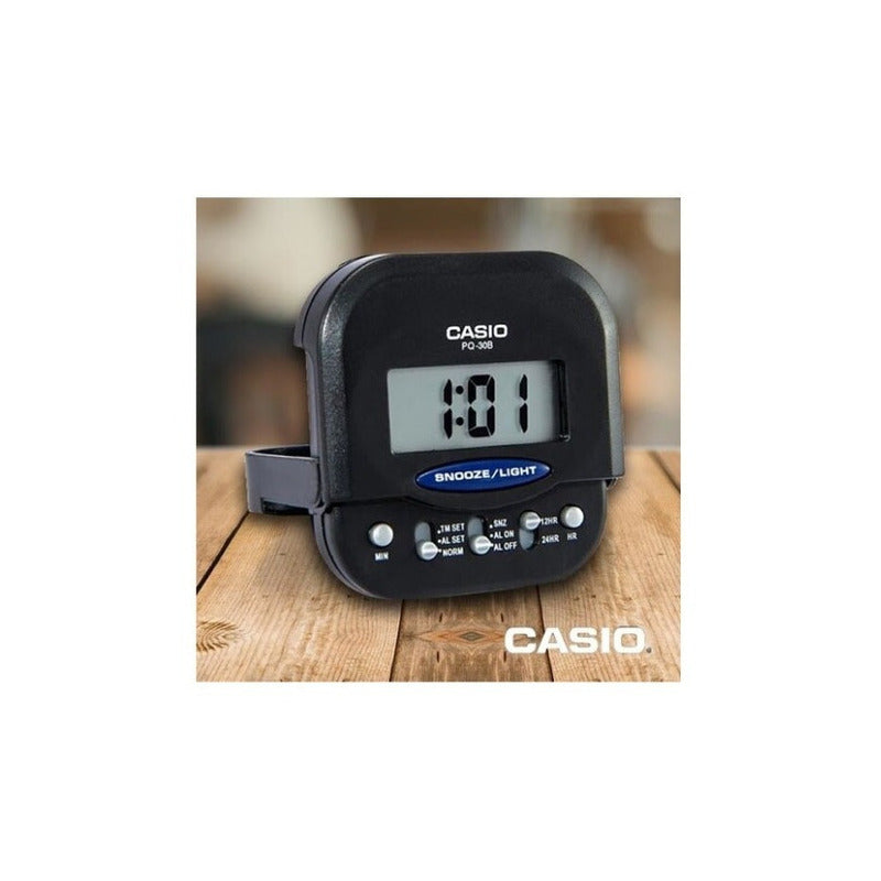 Reloj Despertador Negro Casio Pq-30b-1
