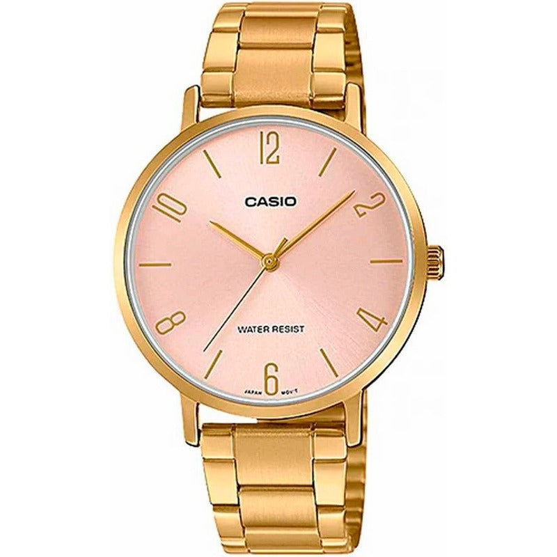 Reloj Casio Metal Dama Ltp-vt01g Coloressurtidos/relojesymas Dorado Rosado