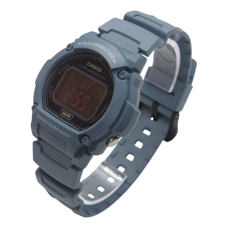 Reloj Pulsera Digital Casio W-219hc-2bvdf Color Azul Negro