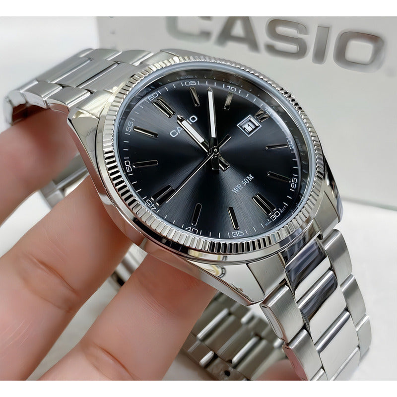 Reloj Casio Hombre Mtp-1302d-1a1vdf Plateado Negro