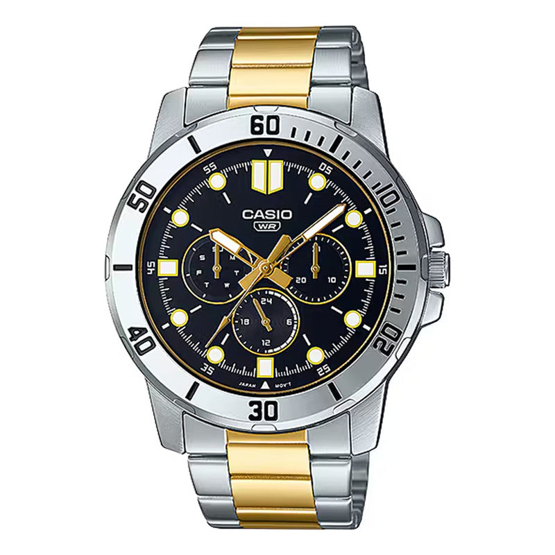 Reloj De Pulsera Casio Dress Mtp-vd300sg-1e Original Plateado/dorado Dorado Negro