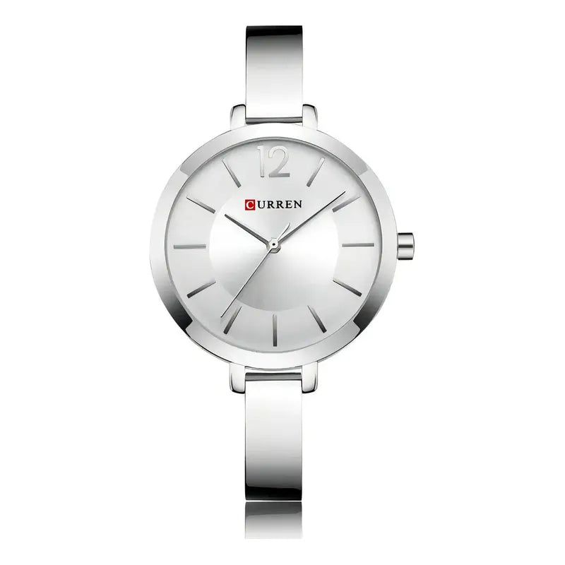 Pulsera De Reloj Analógico Mujer Curren 9012-1 Plateado