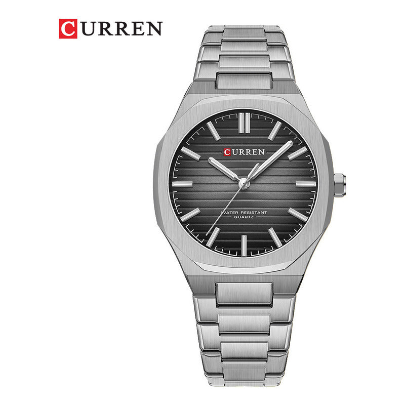 Relojes De Cuarzo Inoxidable Curren Analog Business Color Del Fondo Silver Black