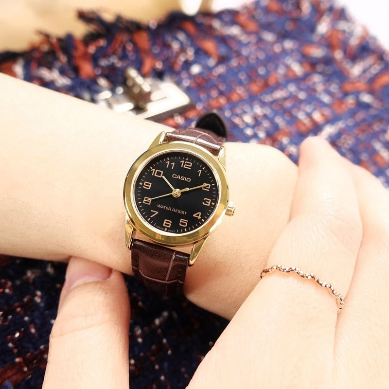 Reloj Casio Dama Ltp-v001l Colores Surtidos/relojesymas Marrón Dorado Negro