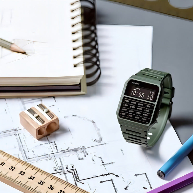 Reloj Calculadora Clasico Casio Ca-wf-3b Verde Wf-3b Surtido