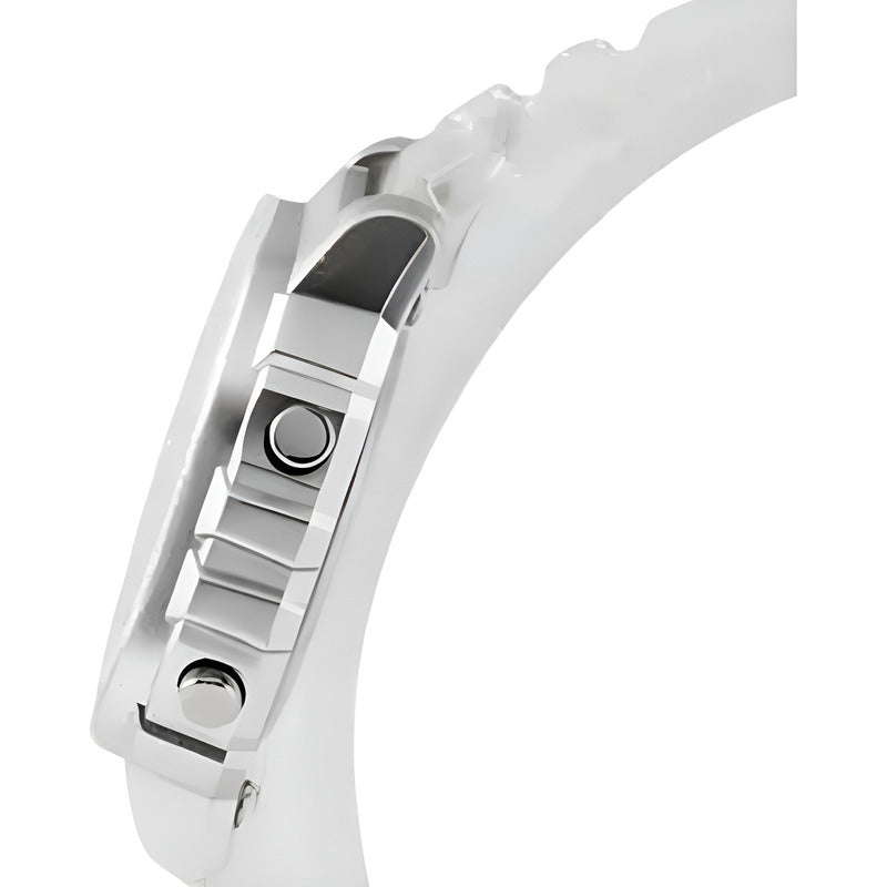 Reloj Casio Juvenil Dama La-20whs-7a Color De La Malla Transparente Plateado Blanco