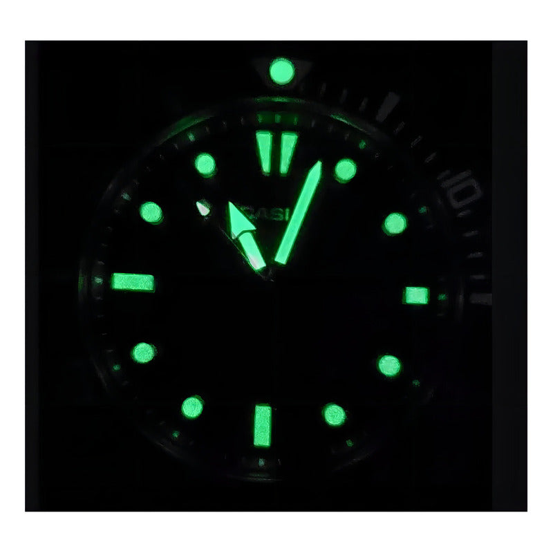 Reloj Casio Hombre Mdv-107d-3a Analogico Acero Inox Color Plateado Y Verde Negro